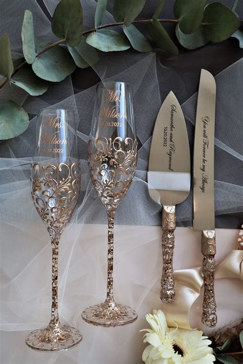 bridal flutes set|wedding toasting flutes.